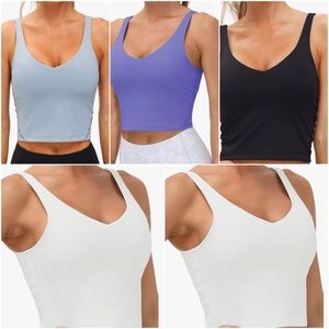 THE GYM PEOPLE Womens' Sports Bra Longline Wirefree Padded with Medium Support